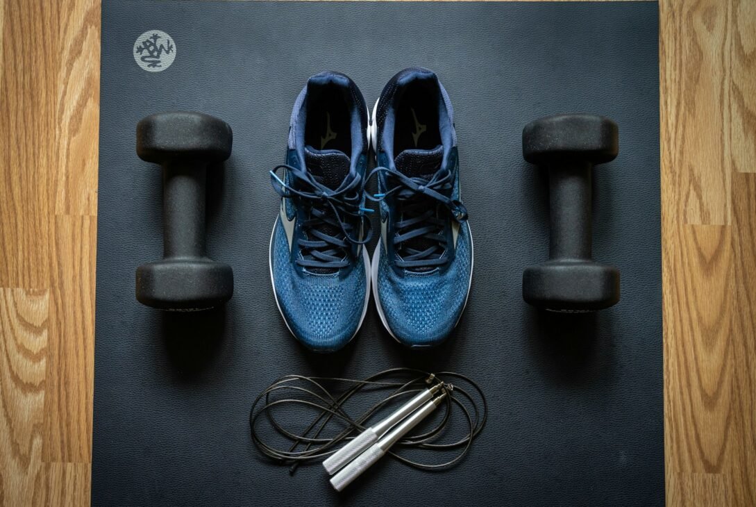 blue and black nike athletic shoes