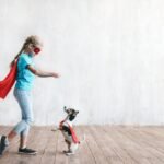 Little hero with a dog