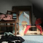 pink and brown wooden bunk bed