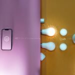 a cell phone is connected to a light switch